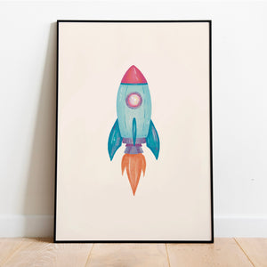 Illustrated Rocket | Art Prints
