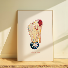 Load image into Gallery viewer, “Twinkle Toes” Vintage Circus Elephant | Home print

