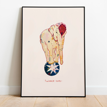 Load image into Gallery viewer, “Twinkle Toes” Vintage Circus Elephant | Home print
