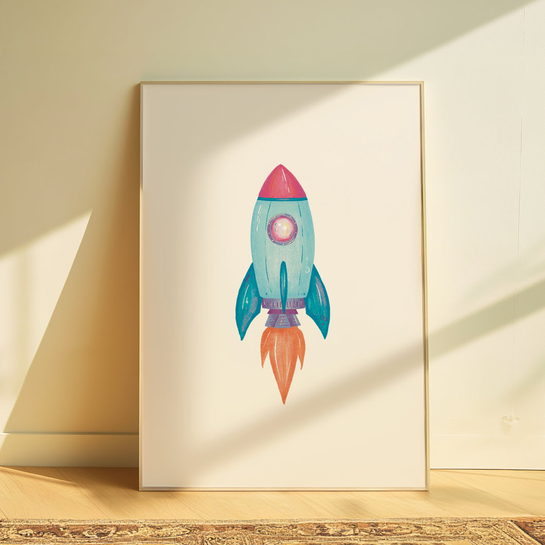 Illustrated Rocket | Art Prints