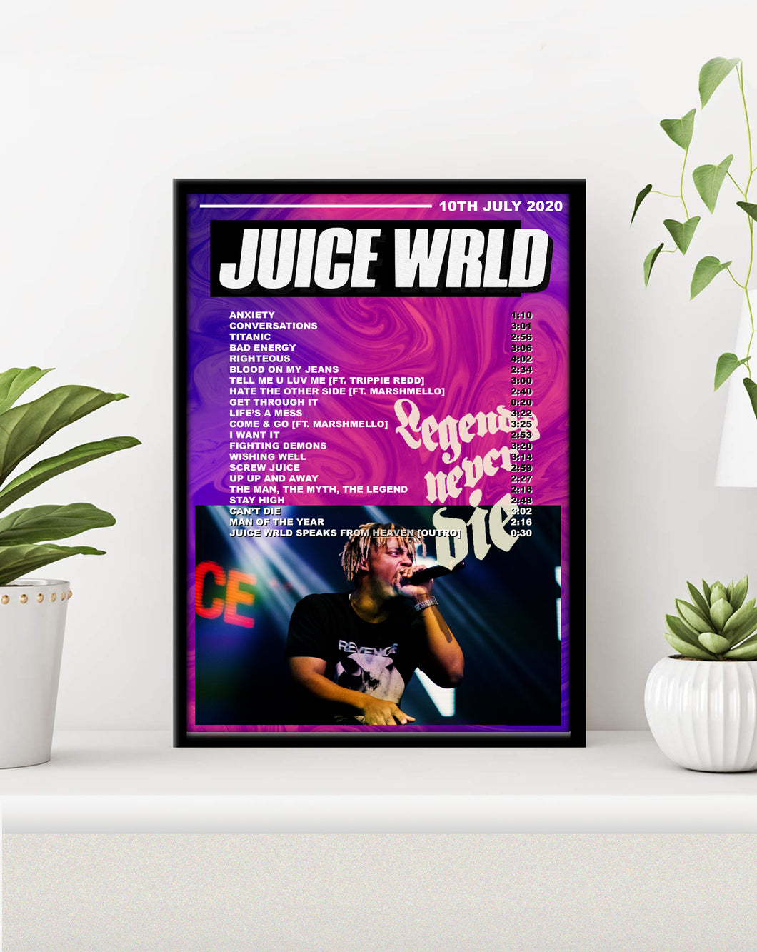 Juice Wrld Poster | Legends Never Die